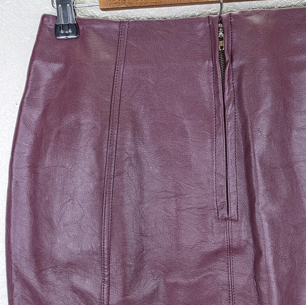 Jolt Nordstrom Faux Vegan Leather Burgundy Mini Elegant Burgundy Leather Skirt 7 - Picture 11 of 16
